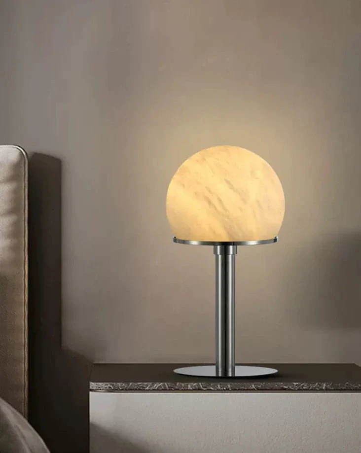Le Moon Spanish Alabaster Stone Table Lamp - Image 3