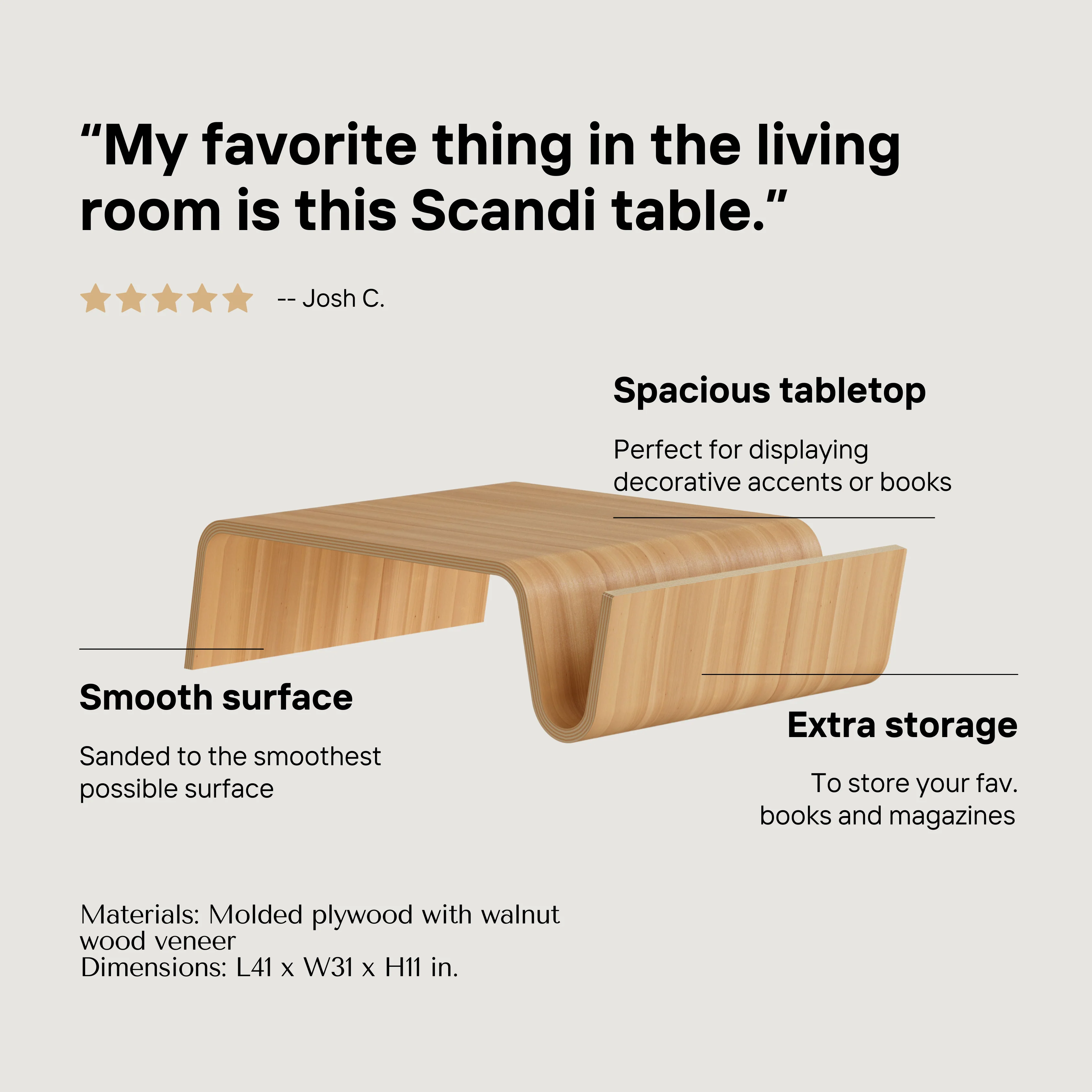 Scandi Coffee Table - Image 4