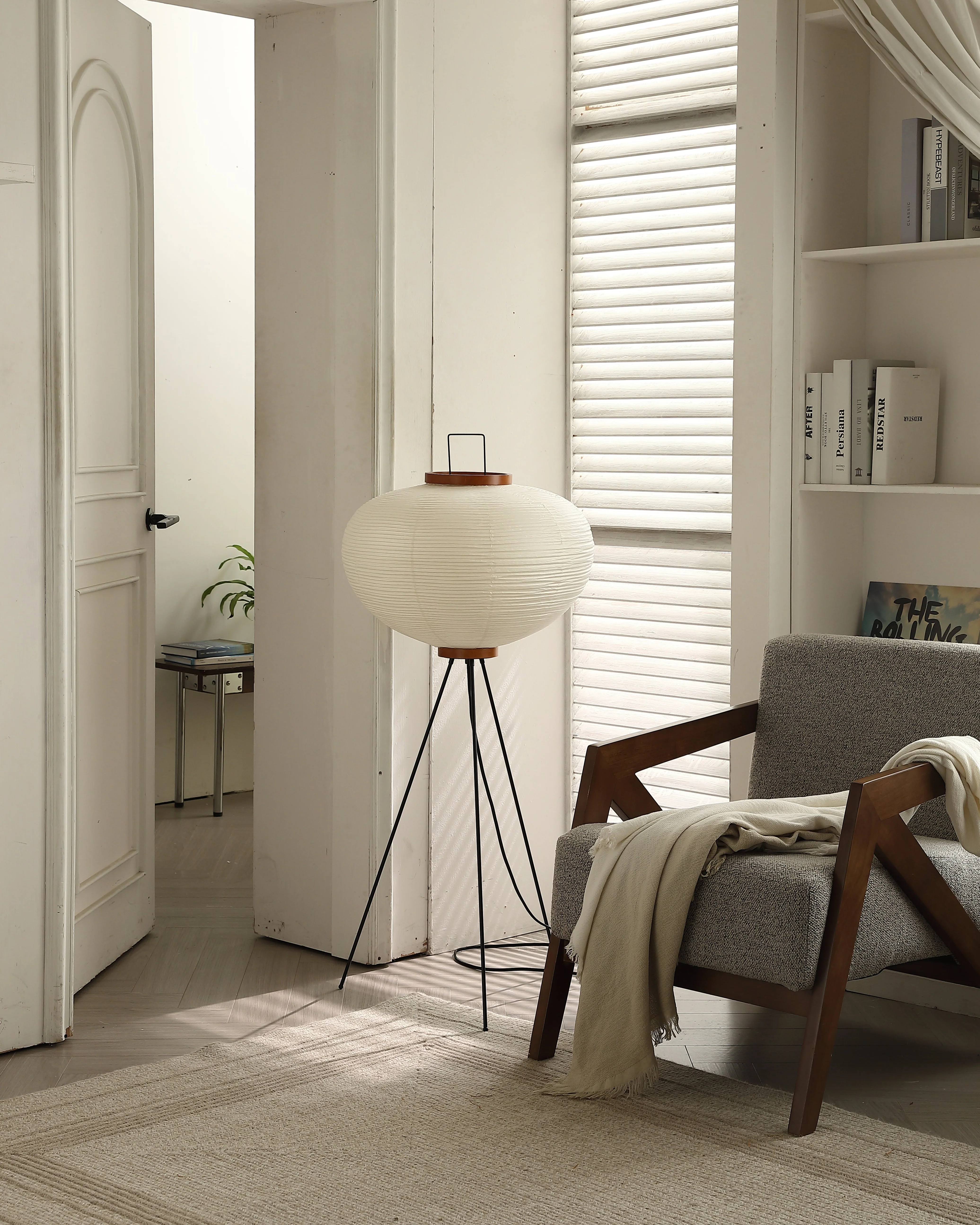 Serenity Glow Washi Paper Floor Lamp - Image 6